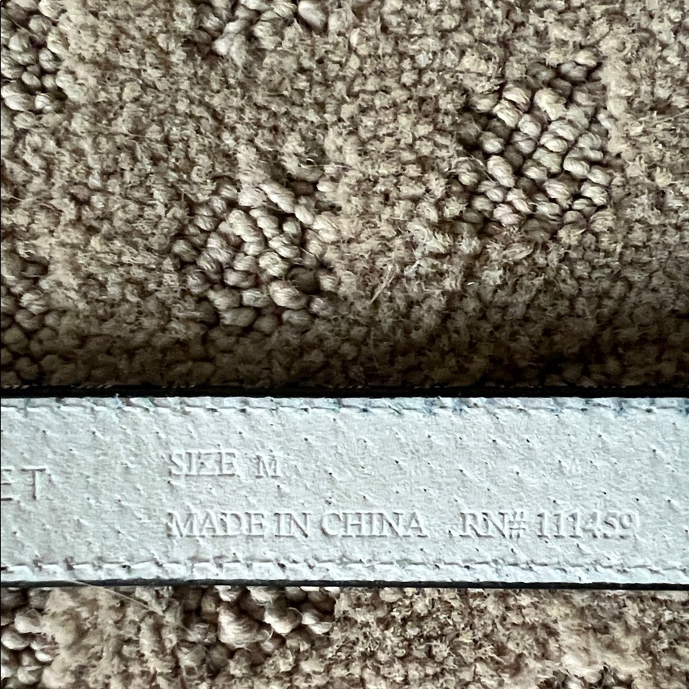 White House Black Market Black and White Gingham Checkered Stretch Belt Sz M - Picture 5 of 5